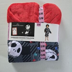 New Disney Nightmare Before Christmas Kids Oversize Hooded Pullover Size S/M